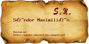 Sándor Maximilián névjegykártya
